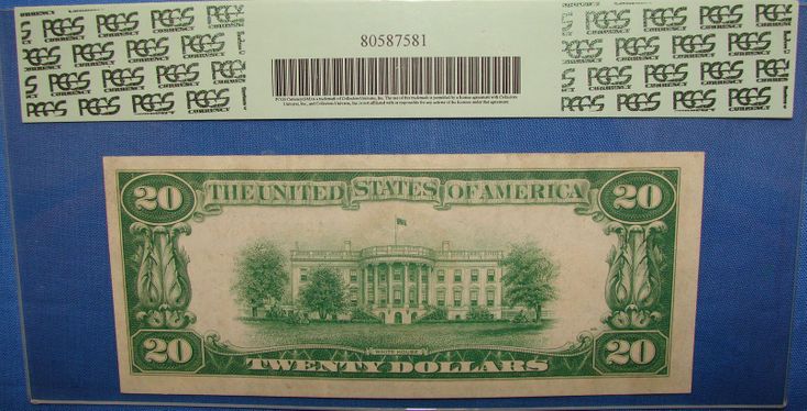 1928 $20.00 Gold Certificate Back In Sandwich, MA