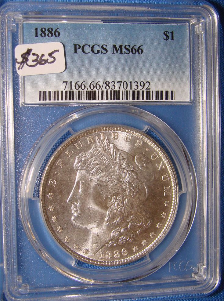 1886 Morgan Silver Dollar White Blast Sandwich, MA