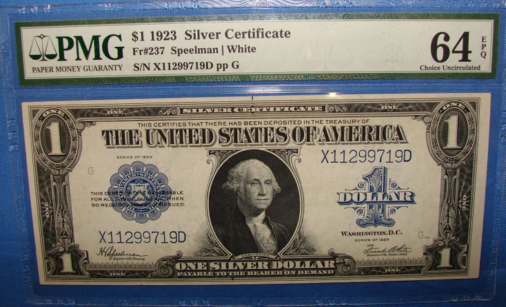 1923 $1.00 Silver Certificate Front in Sandwich, MA