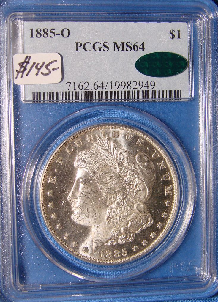 1885-O Morgan Silver Dollar Sandwich, MA 